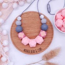 Load image into Gallery viewer, Pink Lunar Silicone Teething Necklace &amp; Breastfeeding Necklace
