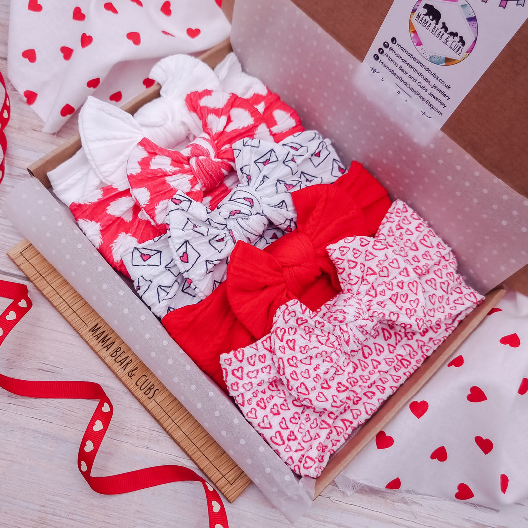 Valentines Bow Bundle of 5 - Red