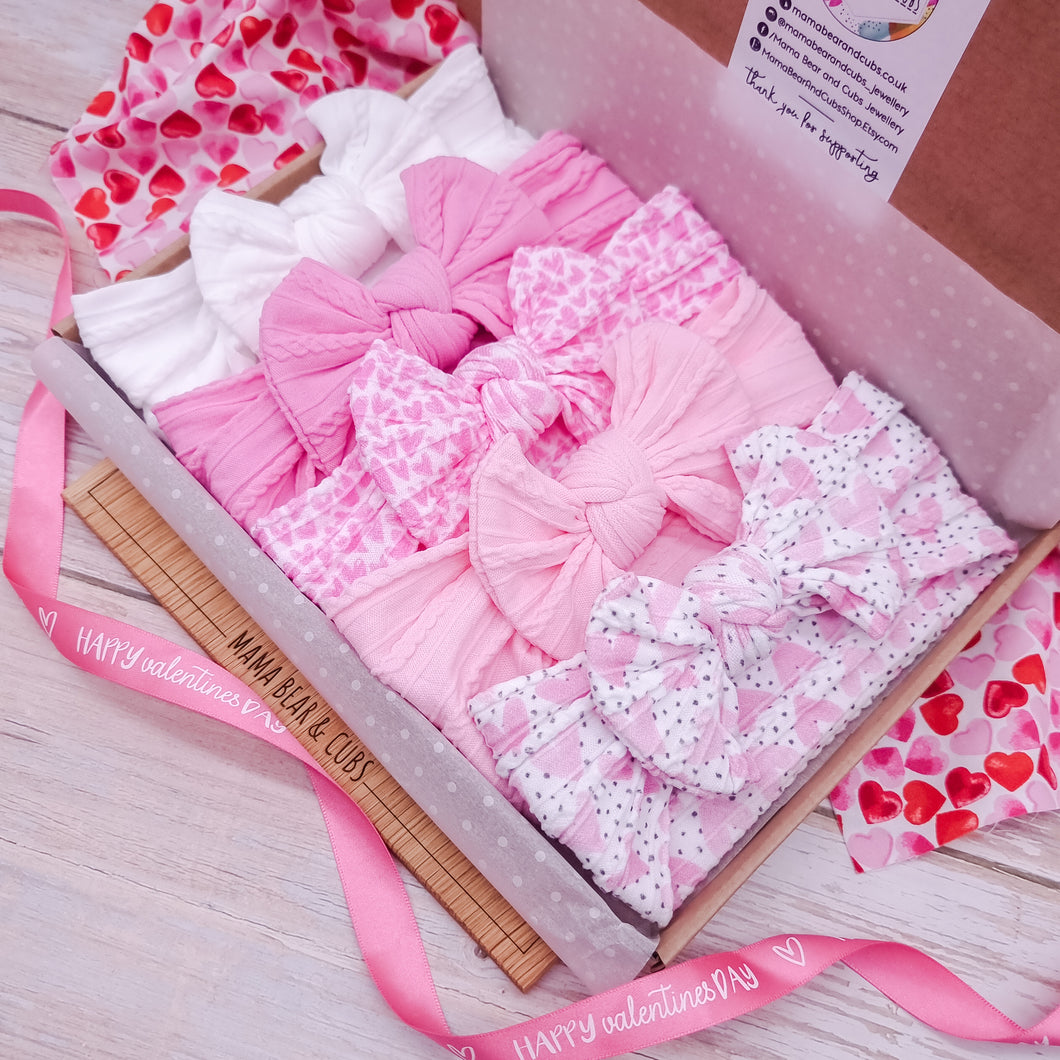 Valentines Bow Bundle of 5 - Pink