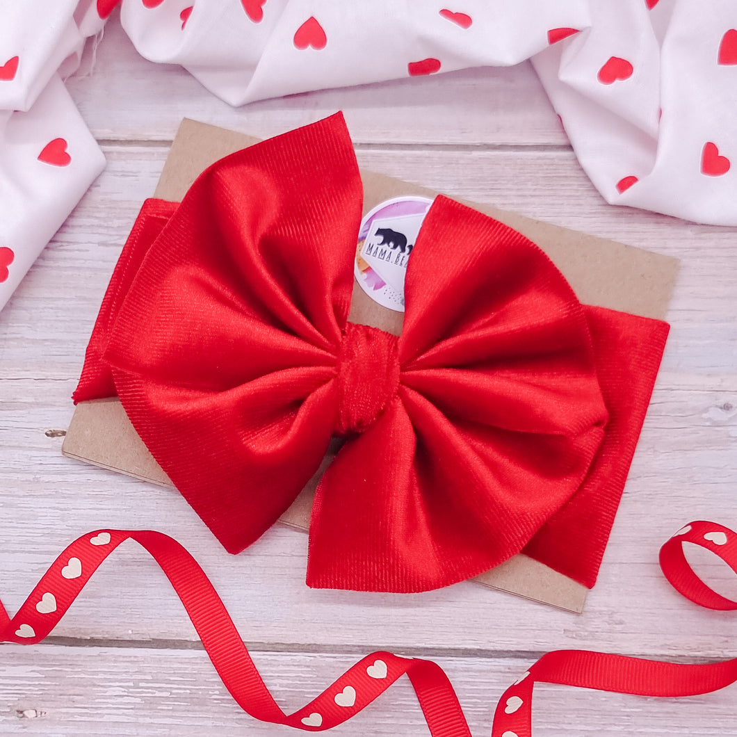 Red Velvet Bow Headband