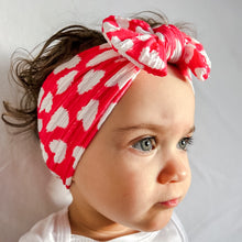 Load image into Gallery viewer, Fluffy Hearts Bow Headband
