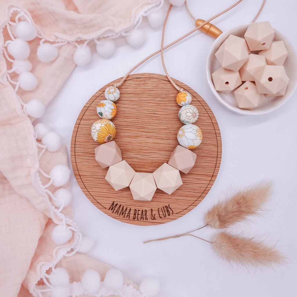 Breastfeeding Teething Necklace Boho Sunflower