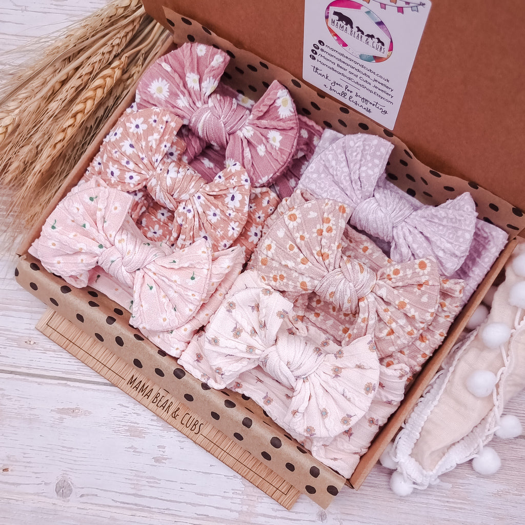 Neutral Floral Bow Bundle x6