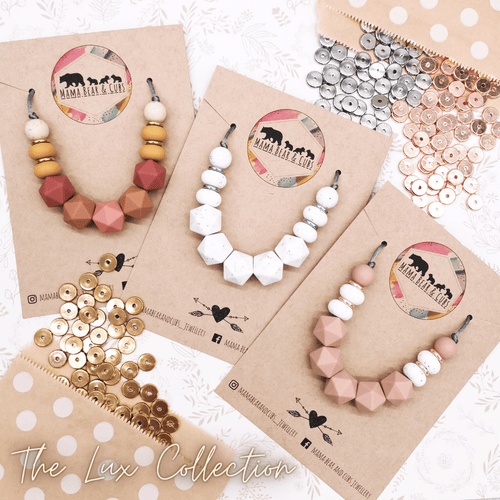 Lux Collection Silicone Teething Necklace & Breastfeeding Necklace - Mama Bear and Cubs ltd