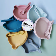 Load image into Gallery viewer, Silicone Bear Suction Plate Weaning Set - FREE Spoon - Mama Bear and Cubs ltd
