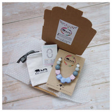 Load image into Gallery viewer, Iced Lavender Silicone Teething Necklace &amp; Breastfeeding Necklace - Mama Bear and Cubs ltd
