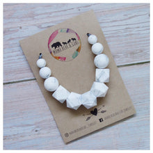 Load image into Gallery viewer, ceres marble silicone teething necklace &amp; breastfeeding necklace from mama bear and cubs
